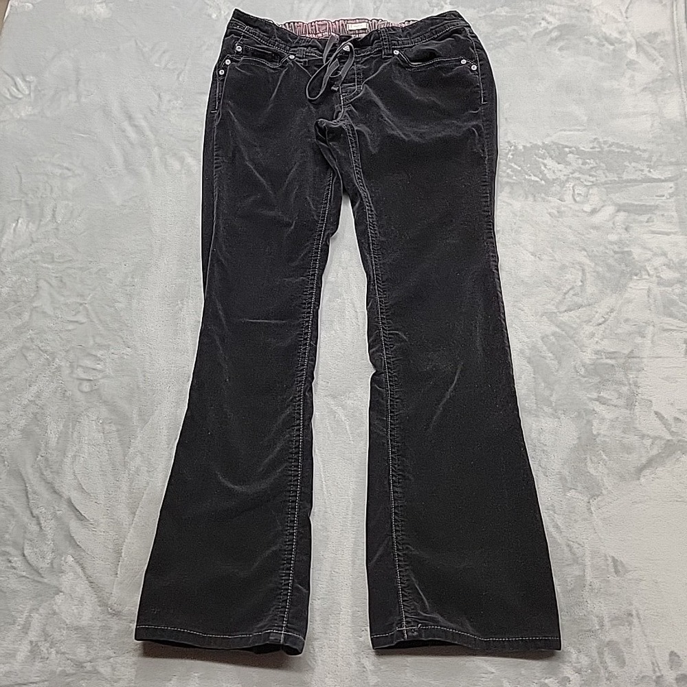 Old Navy Pants Womens 6 Black Real Waist Flare Corduroy Low Rise Y2K Boho Indie